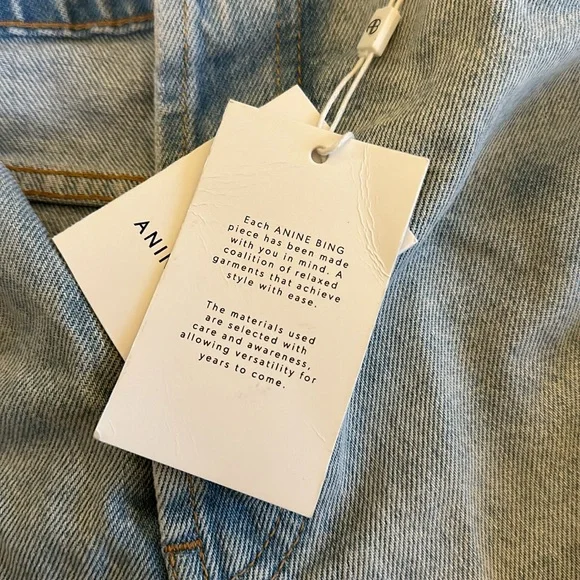 ANINE BING The Kit Blue Shorts Sz 30 **NWT** - Picture 14 of 16